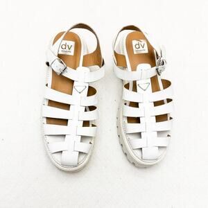 Dolce Vita Loera White Womens Cage Platform Leather Sandal Size 10